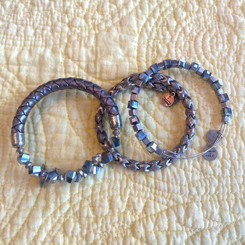 Alex and Ani Silver Bracelet Set